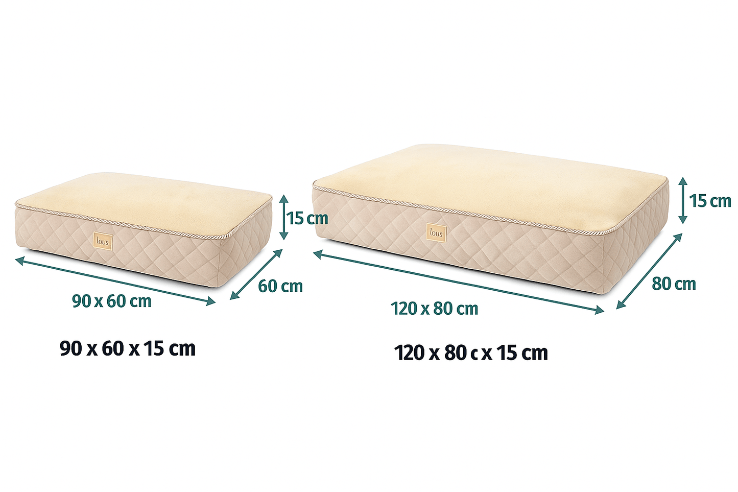 Lou's Premium Orthopädisches Hundekissen mit abnehmbarem waschbarem Bezug