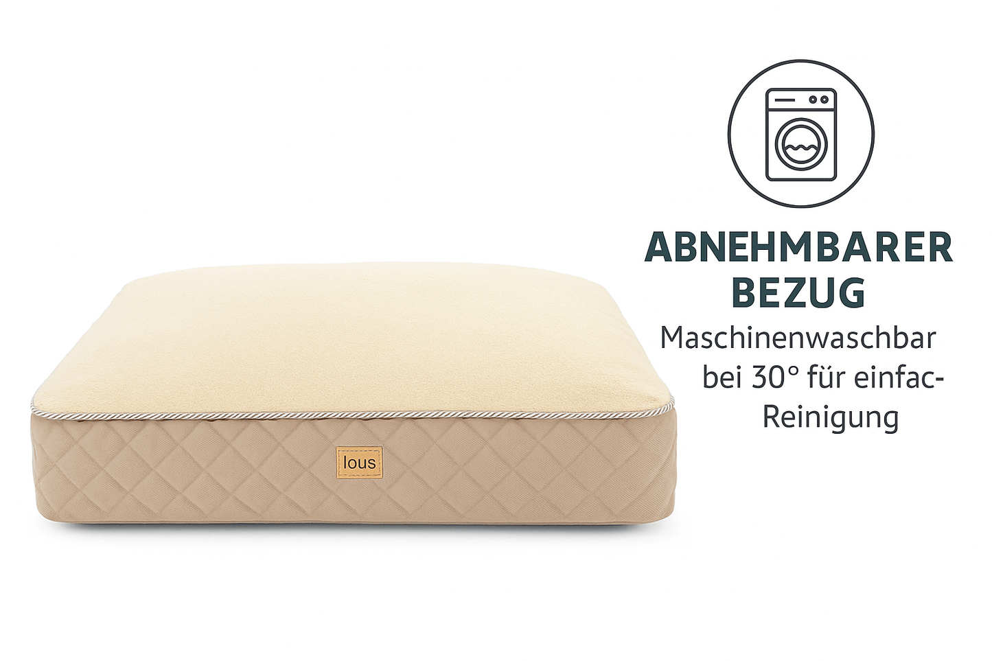 Lou's Premium Orthopädisches Hundekissen mit abnehmbarem waschbarem Bezug