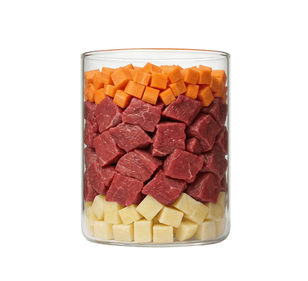 Rind mit Kartoffeln und Karotten - Hundefutter
