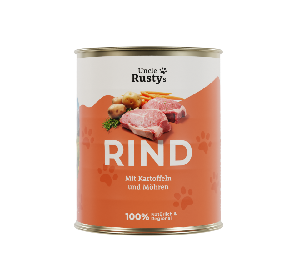 Rind mit Kartoffeln und Karotten - Hundefutter