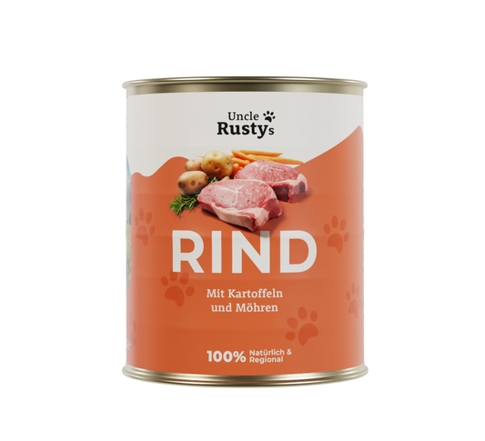Rind mit Kartoffeln und Karotten - Hundefutter
